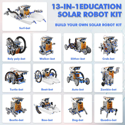 Bottleboom STEM 13-in-1 Education Solar Power Robots Toys for Boys Age 8-12, Educational Toy Science Kits for Kids Experiment Robotics Set Birthday Gifts for 8 9 10 11 12 Years Old