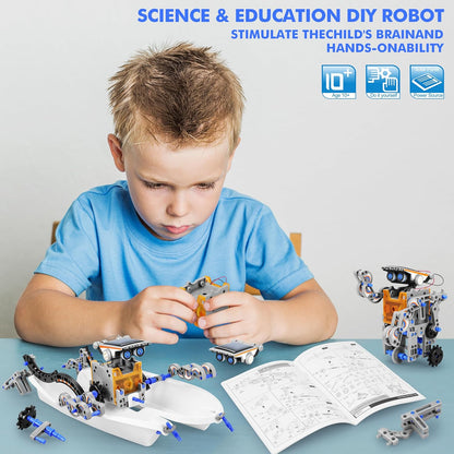 Bottleboom STEM 13-in-1 Education Solar Power Robots Toys for Boys Age 8-12, Educational Toy Science Kits for Kids Experiment Robotics Set Birthday Gifts for 8 9 10 11 12 Years Old