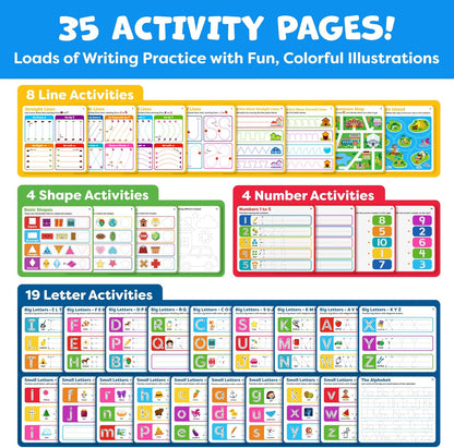 Preschool Learning Activities - Tracing Books for Kids Ages 3-5 - Toddler Handwriting Practice - Letter Tracing for Kids Preschool Kindergarten 3-4, 4-5 - 3 year old boy gift - Gifts for Grandkids