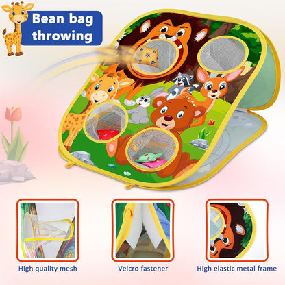 Animal Bean Bag Toss Game Toy Outdoor Toss Game, Family Party Party Supplies for Kids, Gift for Boys Birthday or Christmas for Toddlers Ages 3 4 5 6 Year Old