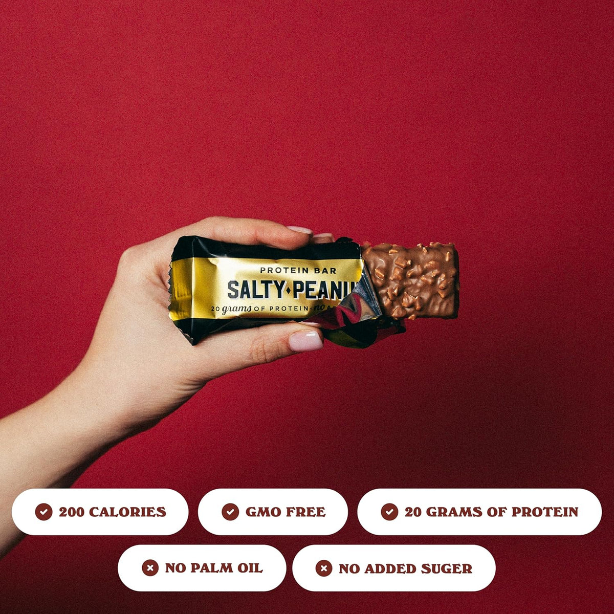 Barebells Protein Bars Salty Peanut - 12 Count, 20g High Protein Treats - Chocolate Nutrition Bar with 1g Total Sugars - On-The-Go Breakfast or Post-Workout Snack