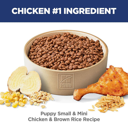 Hills Science Diet puppy small mini breeds dry dog food, chicken brown rice, 4.5 lb bag, small breed puppy food