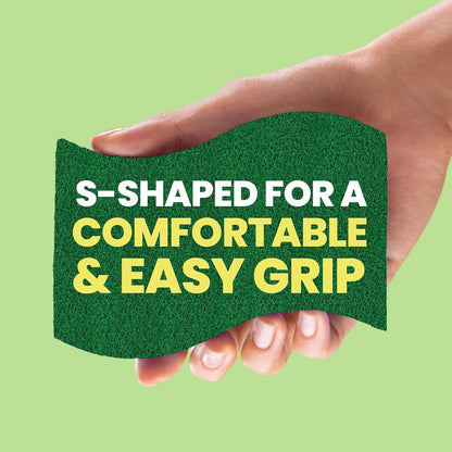 Scotch-Brite Heavy Duty Scrub Sponge, 6 Kitchen Sponges Designed for Tough Messes in the Kitchen that Last 3X Longer*, Best for Cast Iron Skillets and Outdoor Grills, Flexible, Durable, and Strong