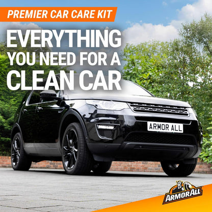 armor all premier car care kit, 8-piece kit, includes car wax, wash kit, glass cleaner, and tire cleaner