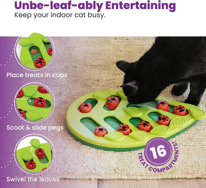 Catstages Nina Ottosson Buggin' Out Puzzle & Play – Interactive Cat Puzzle Feeder for Indoor Cats, 16 Hidden Treat Compartments, Slow Feeder, Durable & Easy-Clean