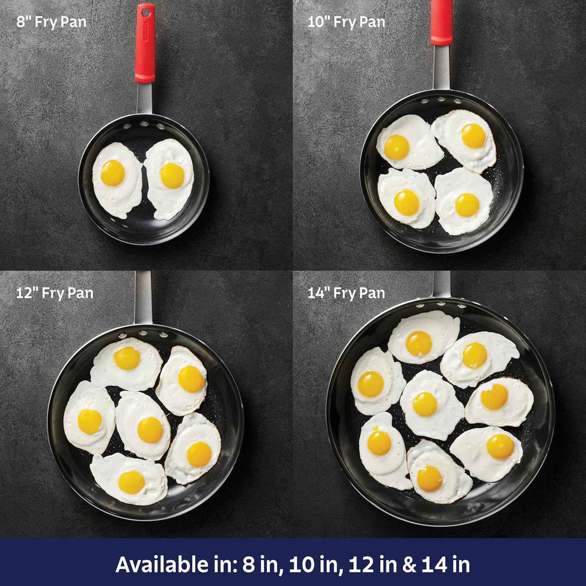 Tramontina Professional 10-Inch Non-Stick Frying Pan, Heavy-Gauge Aluminum Skillet with Reinforced Nonstick Coating, Red Handle, Dishwasher and Oven Safe