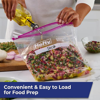 Hefty Slider Kitchen Storage Bags, Gallon Size, 66 Count