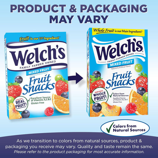 Welch's Gluten Free Mixed Fruit Snack Box, 40 x 0.8oz Snack Packs