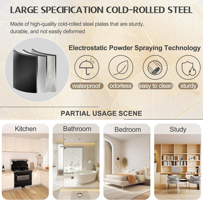 75.2" Tall Storage Cabinet, Pantry Storage Cabinets with 2 Door and 5 Adjustable Shelves, Black Kitchen Food Cabinet, Metal Utility Cabinets for Kitchen, Dinning Room, Laundry Room