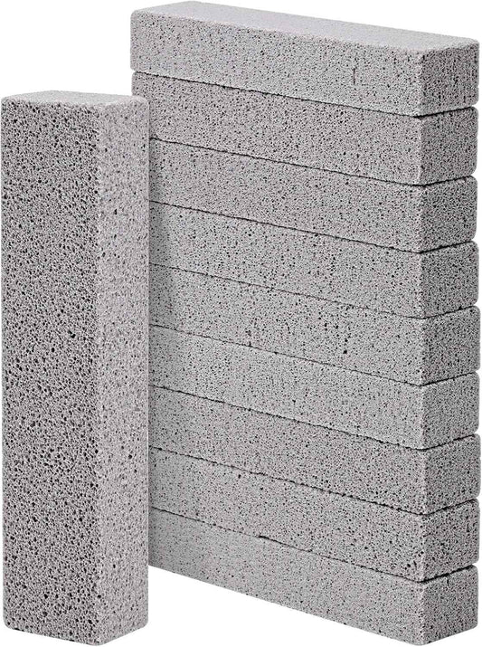 HongWay 10 Pack Pumice Stone for Cleaning, Pumice Stone for Toilet Cleaning Bowl Stick, Heavy Duty Strong Pumice Cleaning Bar for Bathtubs, Kitchen Sink, Grill, Household (5.9 x 1.4 x 0.9 Inches)