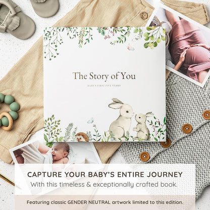 Keepsake Memory Book for Baby Boy or Girl Timeless First 5 Year Baby Book A Milestone Book to Record Every Event from Birth to Age 5 Gender Neutral Journal Scrapbook Photo Album