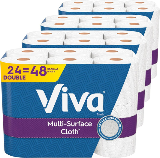 viva multi surface cloth paper towels 24 double rolls 110 sheet per roll multi surface cleaning towels - Rayz Mart
